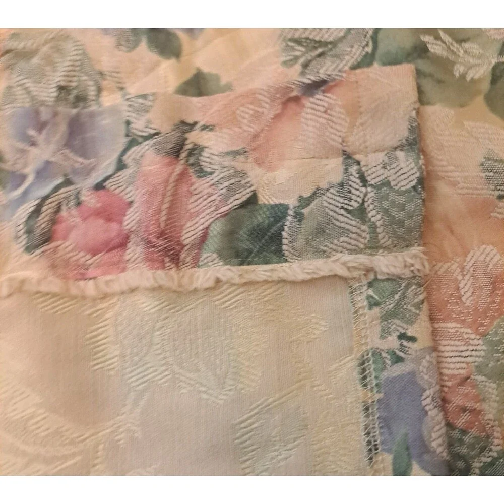 Extra Long Valance Peach Damask Roses Purple Pink Cottage Country Boho 228x12